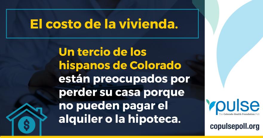 Un tercio de los hispanos de Colorado estan preocupados por perder su casa porque no pueden pagar el alquiler o la hipoteca.